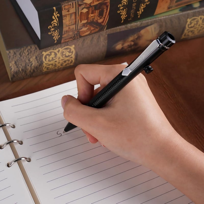 SMOOTHERPRO Bolt Action Pen, Ballpoint and Pencil in One with Graphite Alloy Tip, Retractable Twist Design, Compatible with Parker Refill, for Office Sketching Journaling Black(APG01) - Image 4